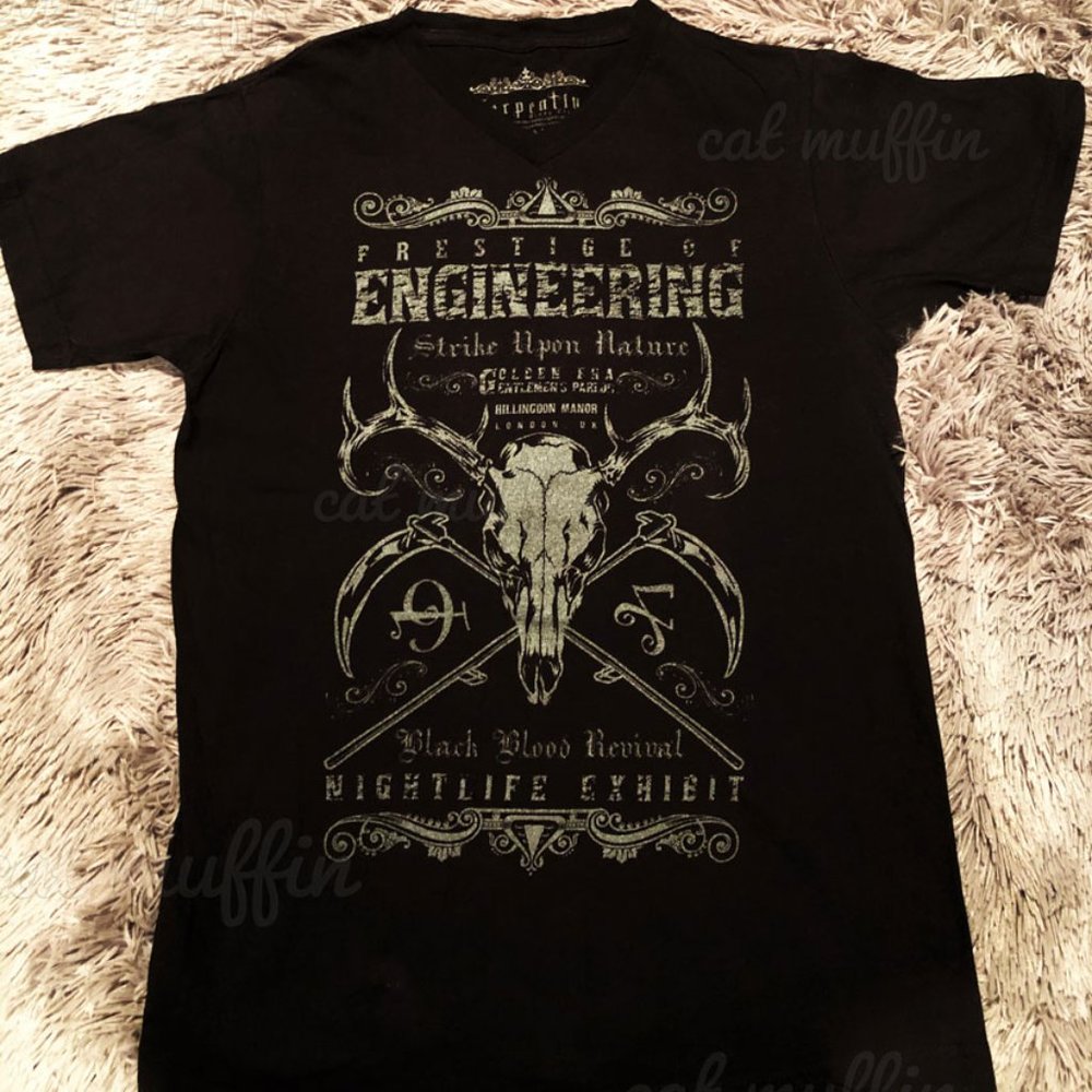 SERPENTINE ENGINEERING BLACK T SHIRT sz SM